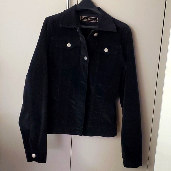 Yuka Jeans black corduroy jacket - Picture 1 of 7